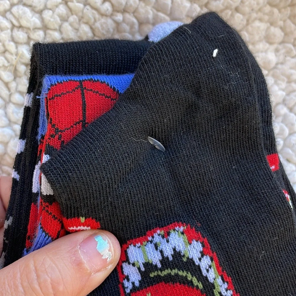 Marvel Spider-Man Black Red Blue Crew Socks - 3 Pack